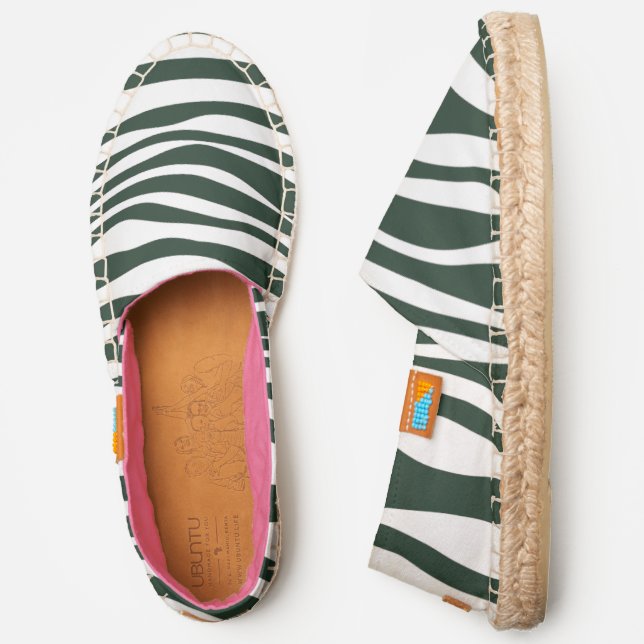 Zebra Stripe Black and White Espadrilles (Side)