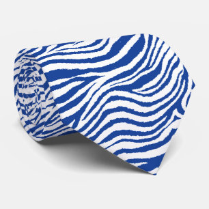 ZEBRA STRIPE BLUE NECK TIE
