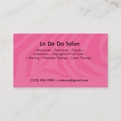 ZEBRA STRIPE BUSINESS CARDS