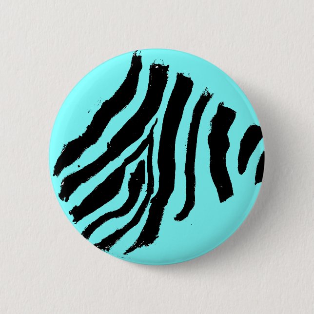 Zebra Stripe Button (Blue Mango) (Front)