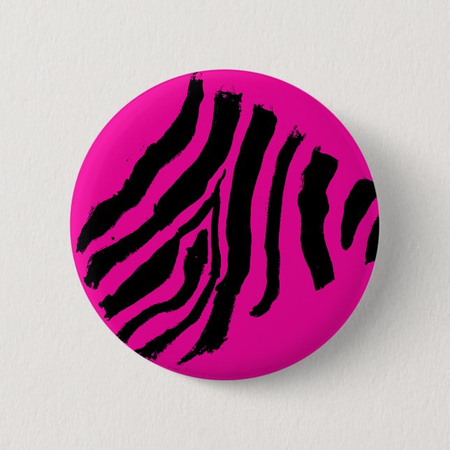 Zebra Stripe Button (Magenta Rockstar) (Front)