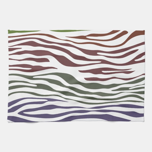 Zebra Stripe Colorful Abstract Towel (Horizontal)