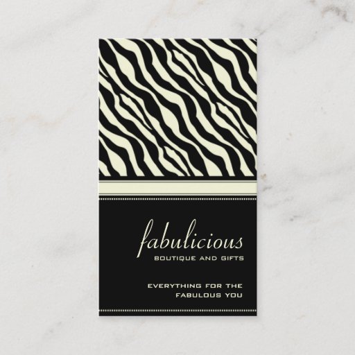 Customizable Zebra Stripe Fabulous Business Card
