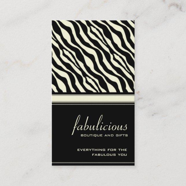 Zebra Stripe Fabulous Business Card (Front)