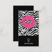 Zebra Stripe Makeup Artist Business Card (Front/Back)