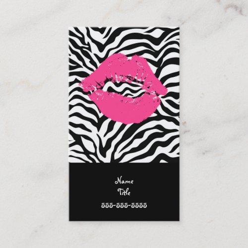 Zebra Stripe Makeup Artist Business Card Template