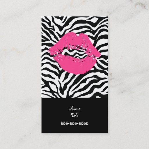 Customizable Zebra Stripe Makeup Artist Business Card Template
