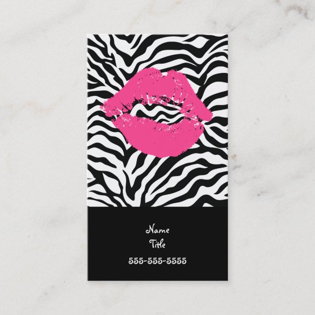 Zebra Stripe Makeup Artist Business Card (Front)