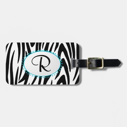 Zebra Stripe Monogram Luggage Tag