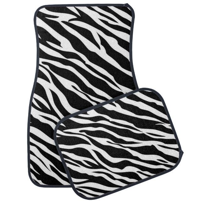 Zebra Stripe Pattern Car Mats (Set)