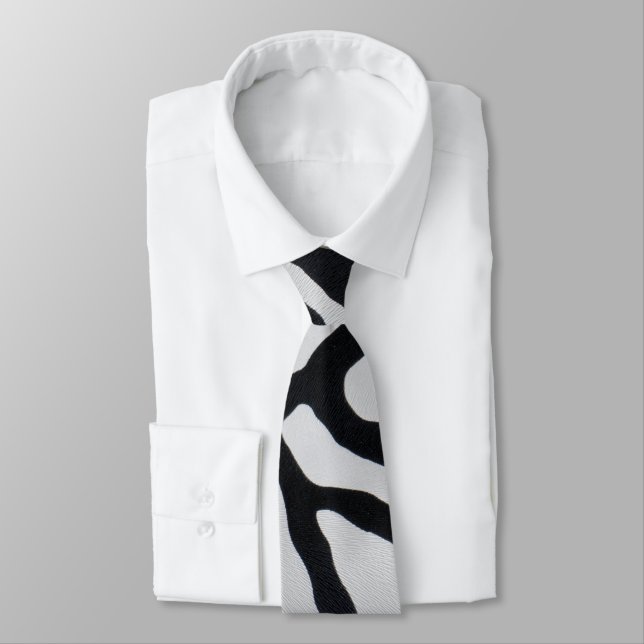 Zebra stripe pattern neck tie (Tied)
