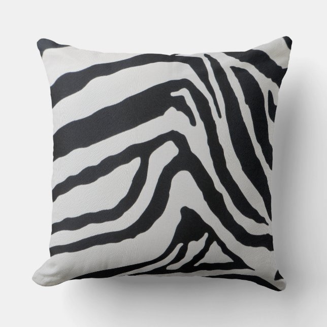 Zebra stripe pattern throw pillow (Front)