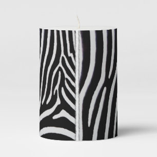 Zebra Stripe Pillar Candle