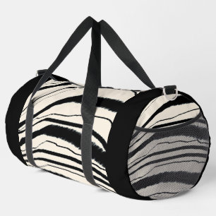Zebra Stripe Print Athletic Gym Travel Carry On Duffle Bag