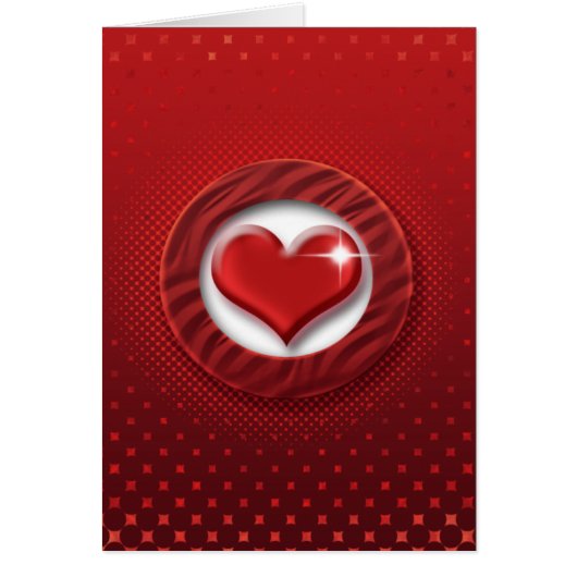 Zebra stripe red hear love romantic cards (Front)