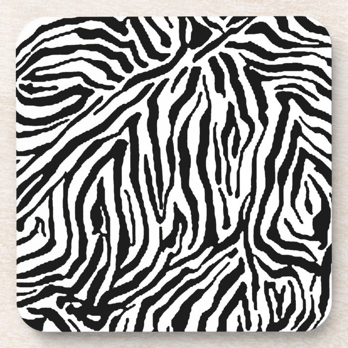 Zebra Stripe Swirls Pattern backgrounds fashion Drink Coasters