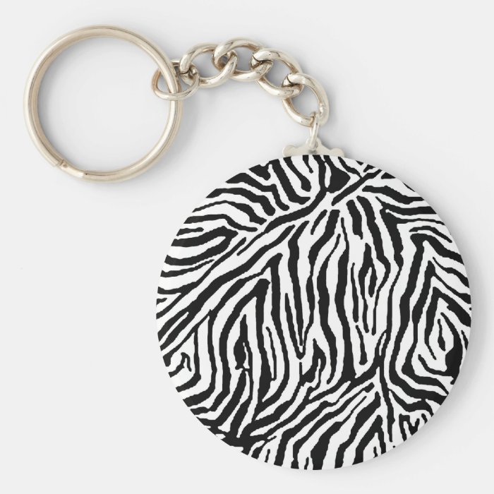 Zebra Stripe Swirls Pattern backgrounds fashion Keychain