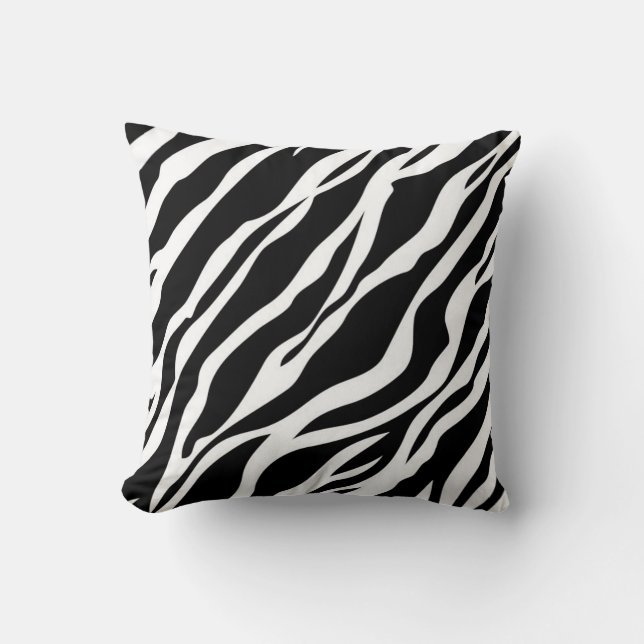 Zebra Stripe Throw Pillow (Front)
