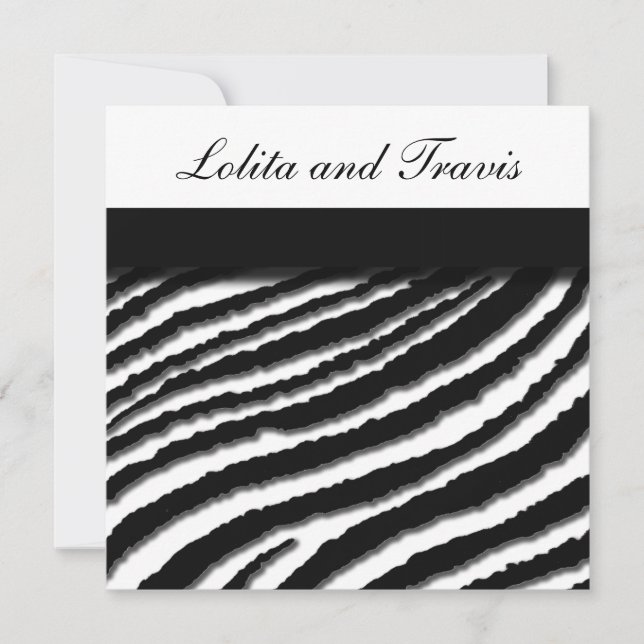 Zebra Stripe Wedding Invitation (Front)