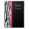 Zebra Stripe with Pink Personalized Notebook