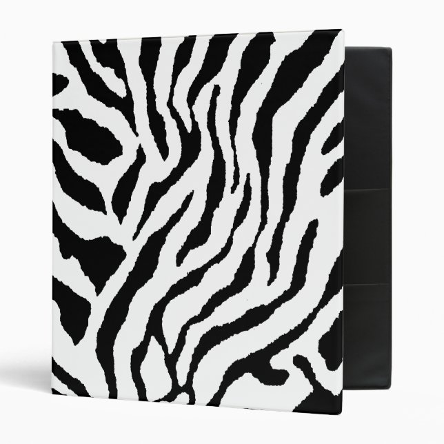 Zebra Striped 3 Ring Binder (Front/Inside)