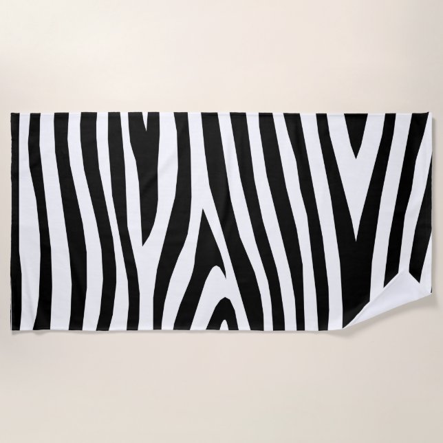 Zebra striped beach towel (Front)