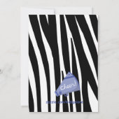 Zebra Striped Blue Cheerleader Birthday Invite (Back)