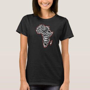 Zebra Striped Continent Africa T-Shirt
