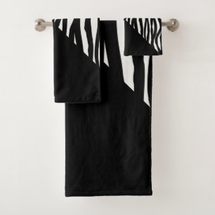 Zebra Striped Multi Pattern Bath Towel Set