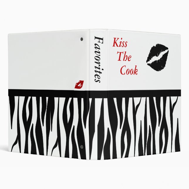 Zebra Striped Recipe Binder (Background)
