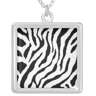 Zebra Striped Sterling Silver Necklace