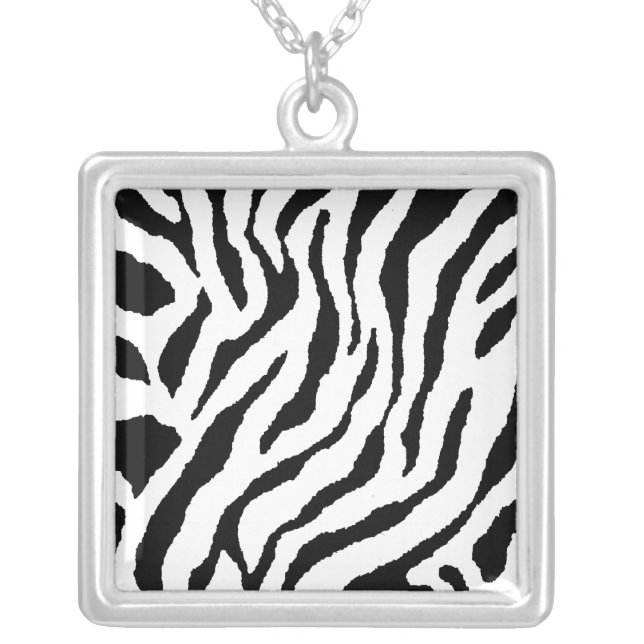 Zebra Striped Sterling Silver Necklace (Front)