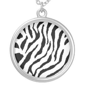 Zebra Striped Sterling Silver Necklace