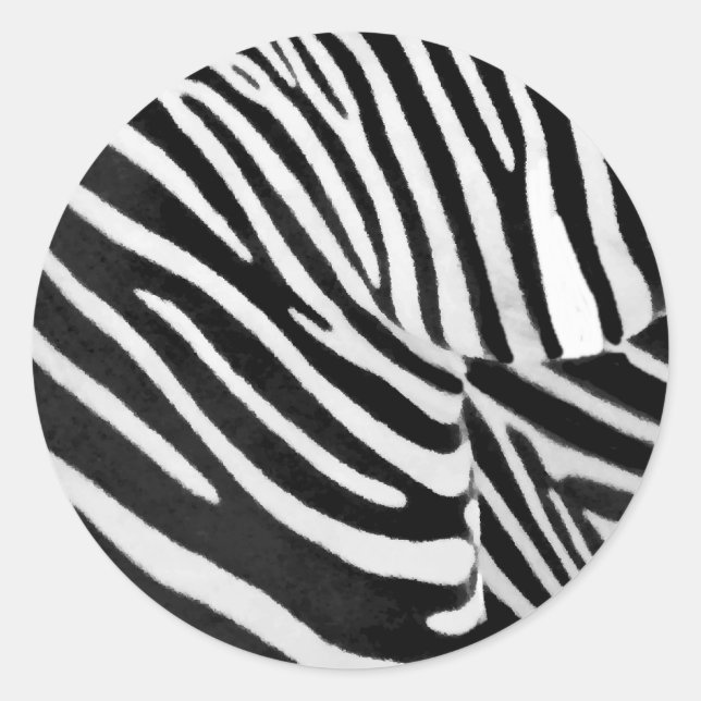 Zebra Stripes#3_ Classic Round Sticker (Front)