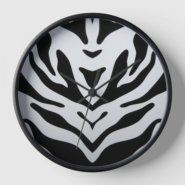 ZEBRA STRIPES ABSTRACT CLOCK (Front)