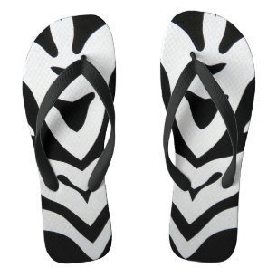 ZEBRA STRIPES ABSTRACT FLIP FLOPS