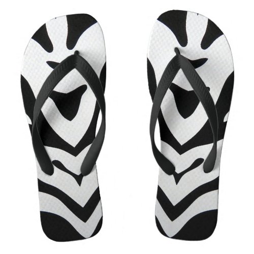 ZEBRA STRIPES ABSTRACT FLIP FLOPS