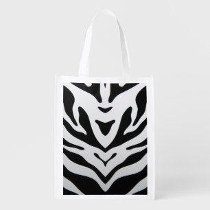 ZEBRA STRIPES ABSTRACT GROCERY BAG