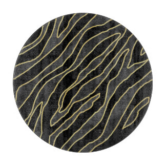 Zebra Stripes: Abstract Monochrome Seamless. Cutting Board