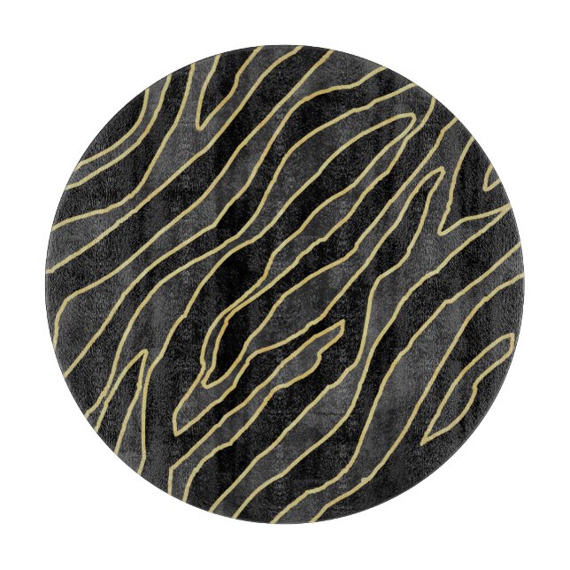 Zebra Stripes: Abstract Monochrome Seamless. Cutting Board (Front)