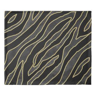Zebra Stripes: Abstract Monochrome Seamless. Duvet Cover