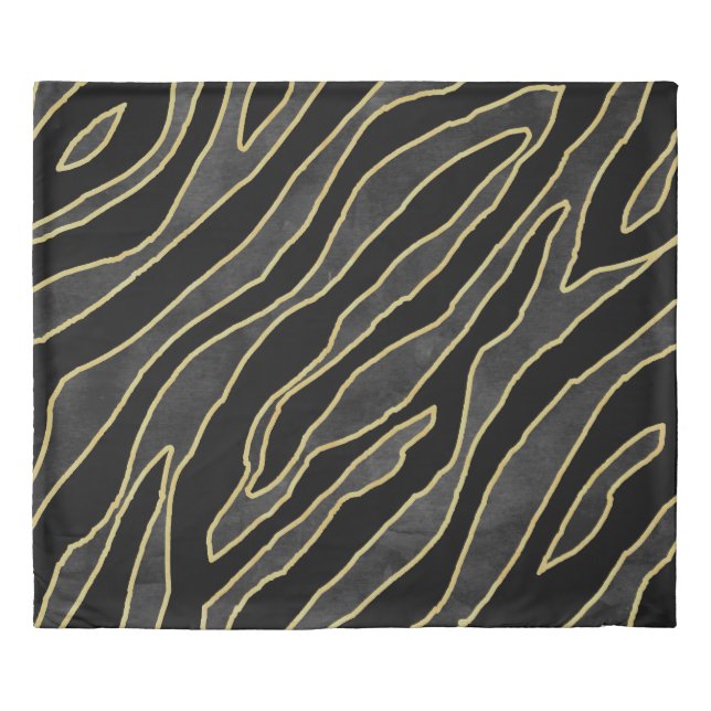 Zebra Stripes: Abstract Monochrome Seamless. Duvet Cover (Front)