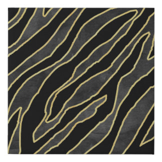 Zebra Stripes: Abstract Monochrome Seamless. Faux Canvas Print