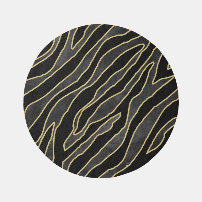 Zebra Stripes: Abstract Monochrome Seamless. Rug (Front)