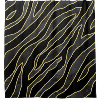Zebra Stripes: Abstract Monochrome Seamless. Shower Curtain
