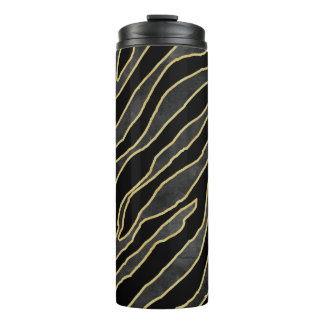 Zebra Stripes: Abstract Monochrome Seamless. Thermal Tumbler