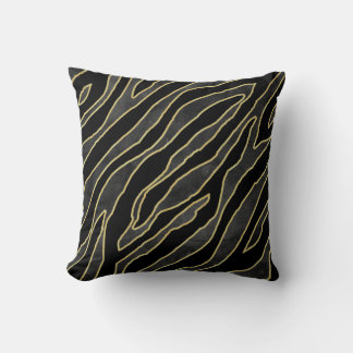 Zebra Stripes: Abstract Monochrome Seamless. Throw Pillow