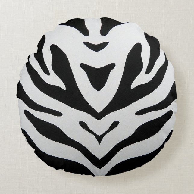 ZEBRA STRIPES ABSTRACT ROUND PILLOW (Front)