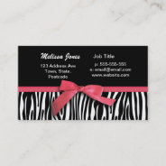Zebra Stripes And Red Ribbon Graphic Business Card at Zazzle