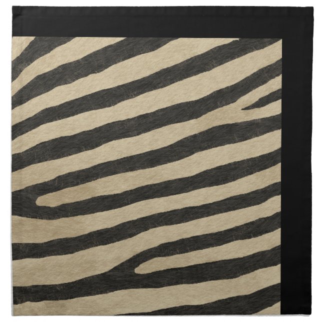 Zebra Stripes Animal Hair Cloth Napkin (Front)